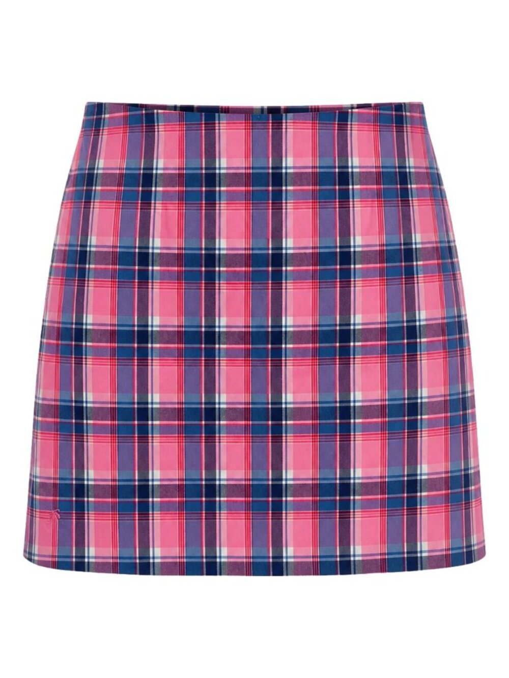 Lilly Pulitzer Preppy Pink Blue Plaid Cotton A Line Summer Skirt Size 12